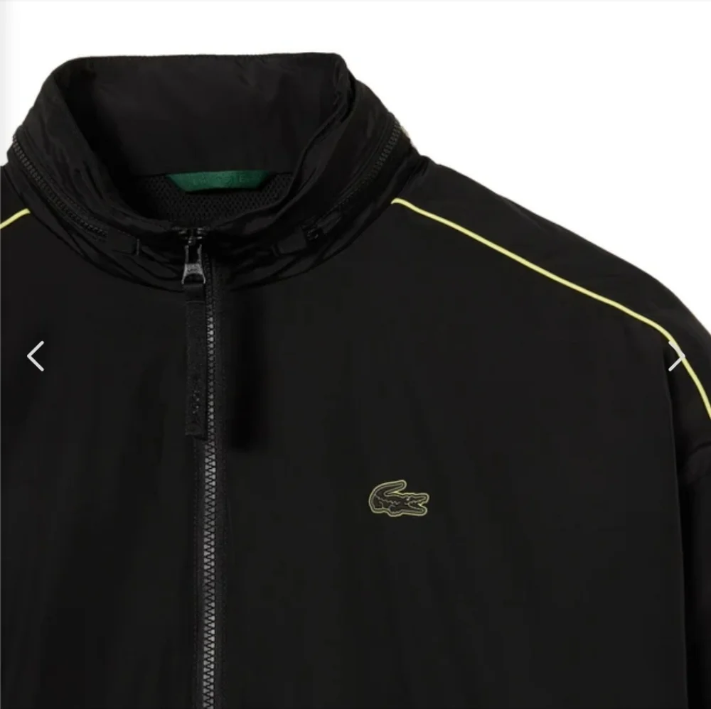 Lacoste $250 Contrast Detail Water Resistant Zipped Taffeta Men's Jacket